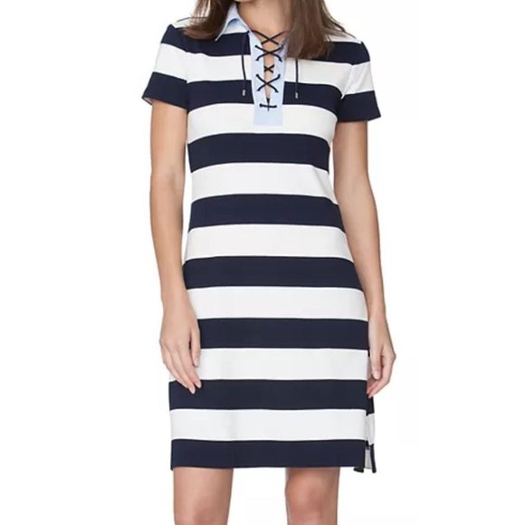Chaps Dresses & Skirts - Chaps Striped Polo Dress Size XL Nautical Preppy Dress